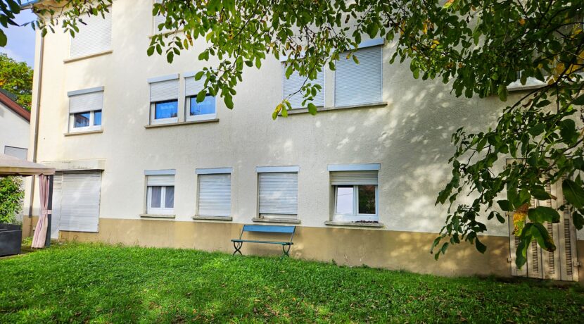 Rückansicht mit Bank