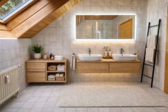 Bad möbliert beschriftet