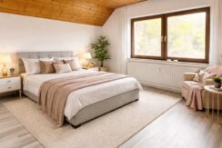 Schlafzimmer möbliert beschriftet