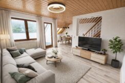 Wohnzimmer möbliert beschriftet