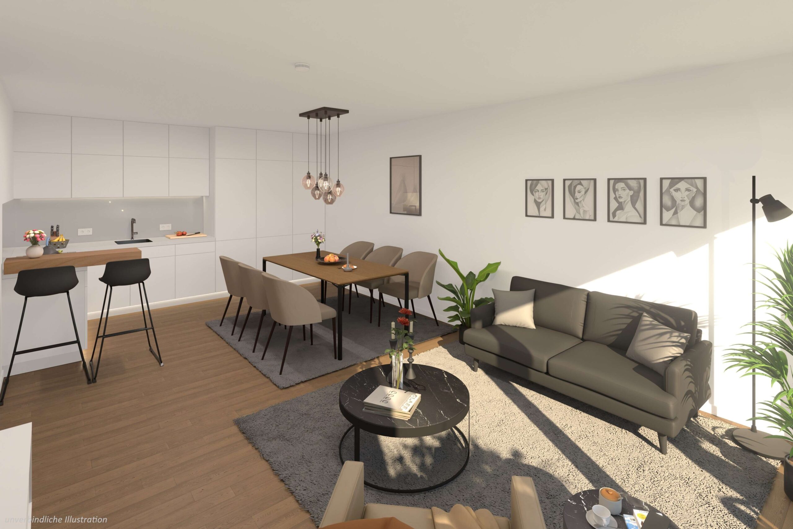 Detailansicht Wohnzimmer der Immobilie "Tag der offenen Tür" am 11.10.26 von 13 - 15 Uhr 2-Zimmer-Wohnung im Obergeschoss