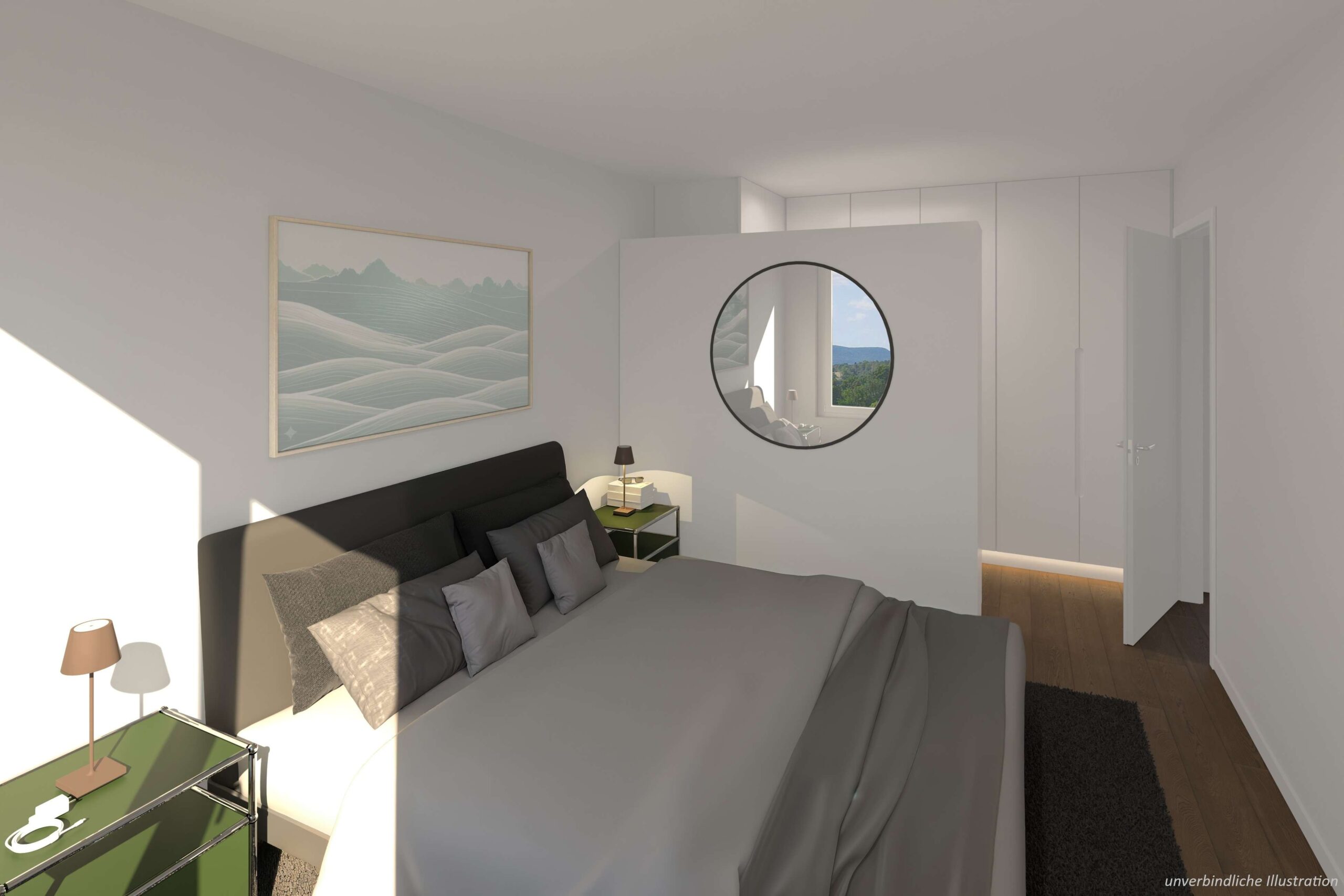 Detailansicht Schlafzimmer der Immobilie "Tag der offenen Tür" am 11.10.26 von 13 - 15 Uhr 4-Zimmer-Erdgeschoss-Wohnung mit Achalm-Blick