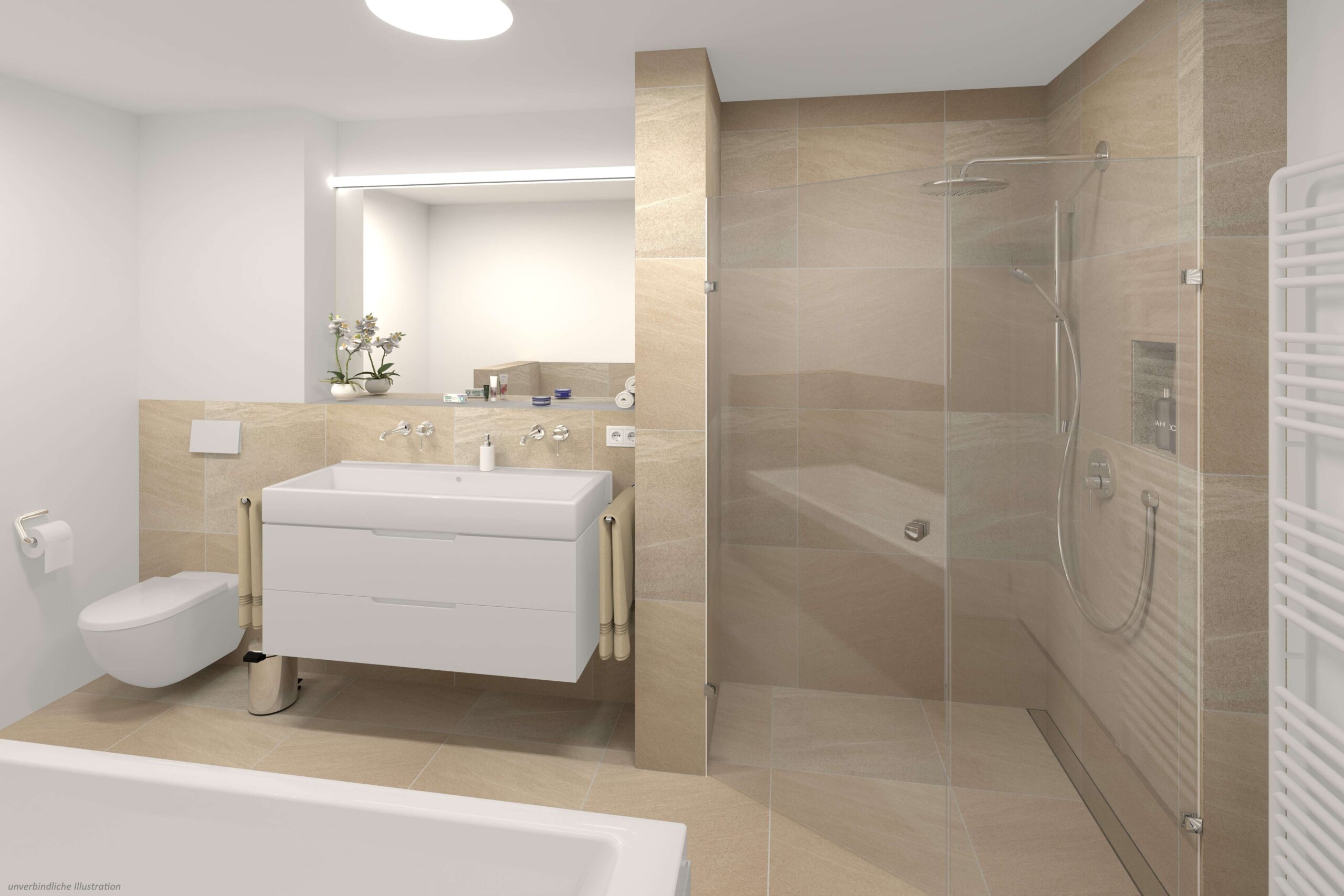 Detailansicht Badezimmer der Immobilie "Tag der offenen Tür" am 11.10.26 von 13 - 15 Uhr 4-Zimmer-Erdgeschoss-Wohnung mit Achalm-Blick
