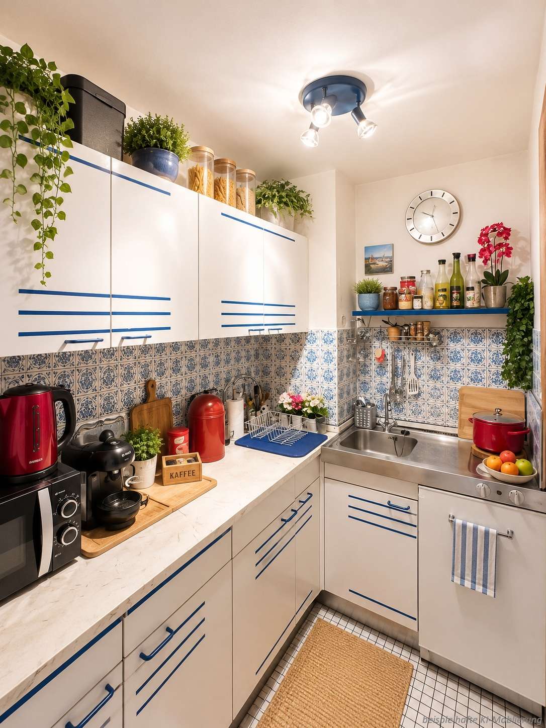 Detailansicht Küche bspl. KI-Möblierung der Immobilie Schöne 2-Zimmer Wohnung im 6. Obergeschoss