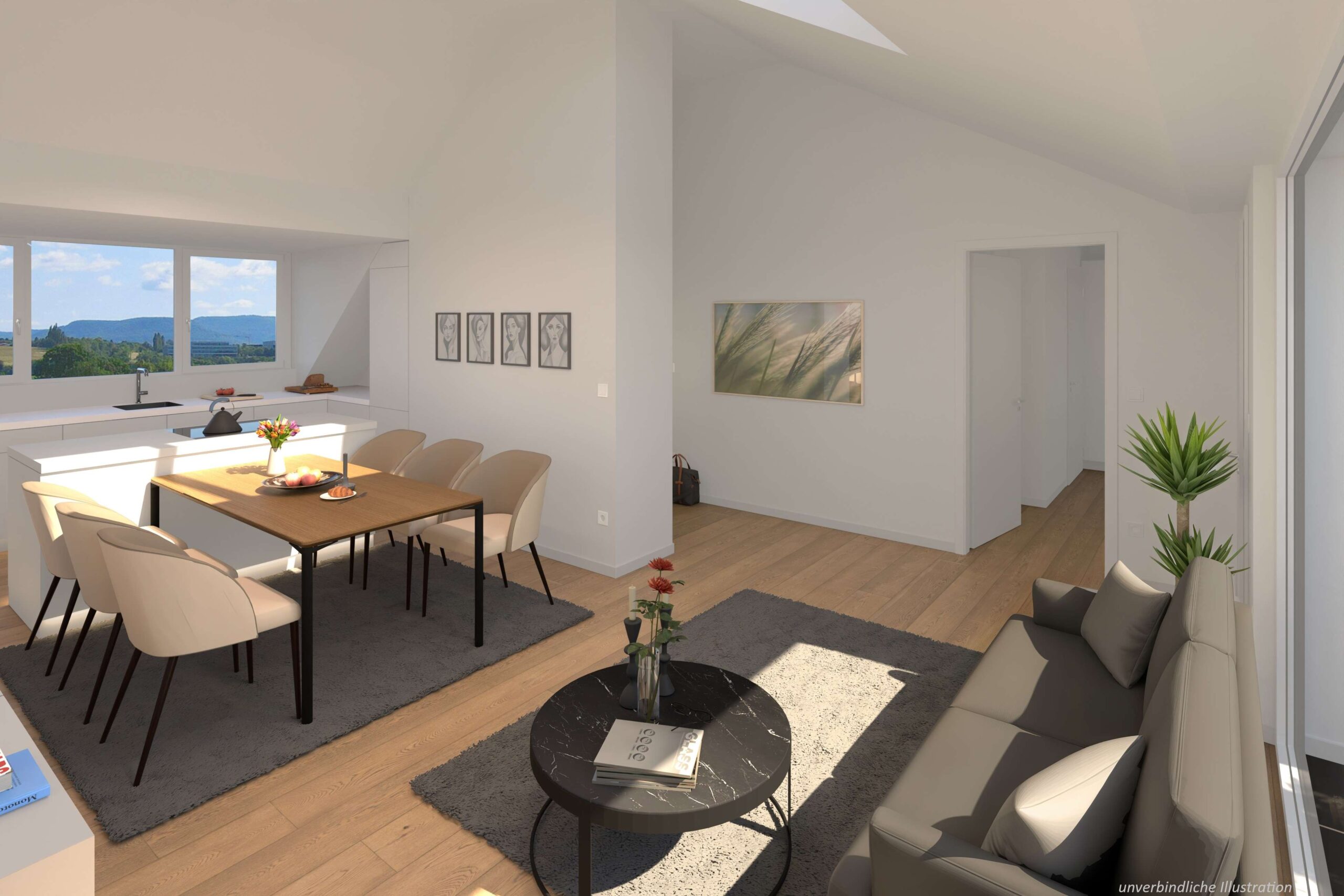Detailansicht Wohnzimmer der Immobilie "Tag der offenen Tür" am 11.10.26 von 13 - 15 Uhr 4-Zimmer-Dachgeschoss-Wohnung