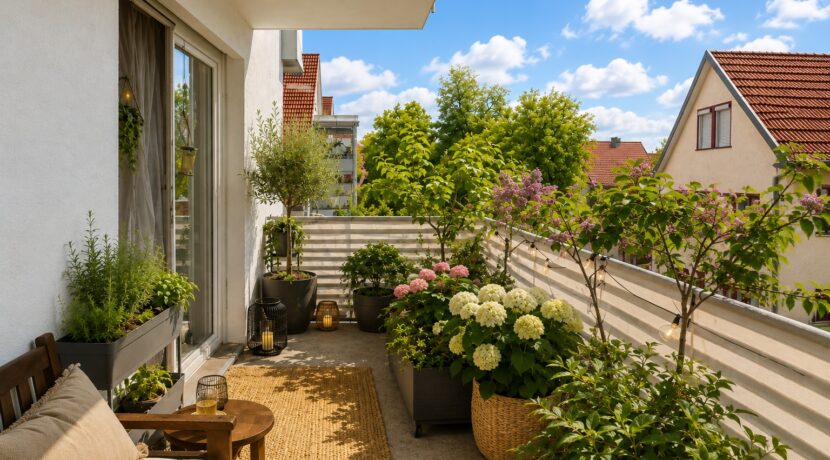 Balkon beispielhafte KI-Möblierung