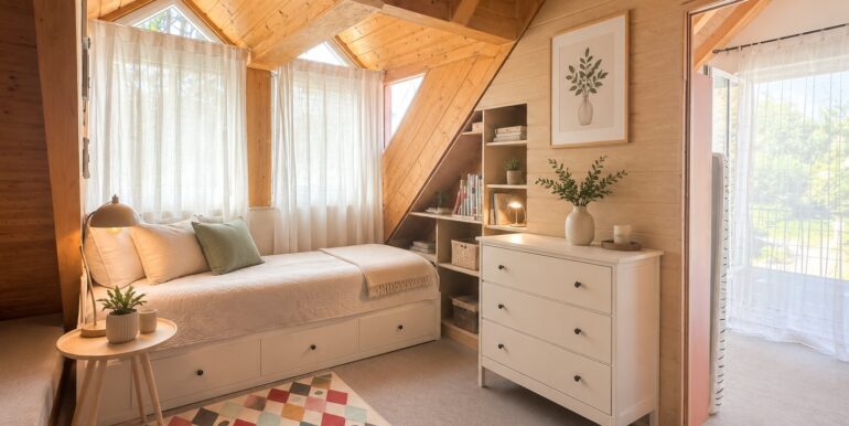 Gästezimmer beispielhafte KI-Möblierung