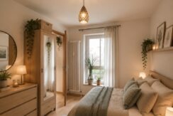 Schlafzimmer beispielhafte KI-Möblierung