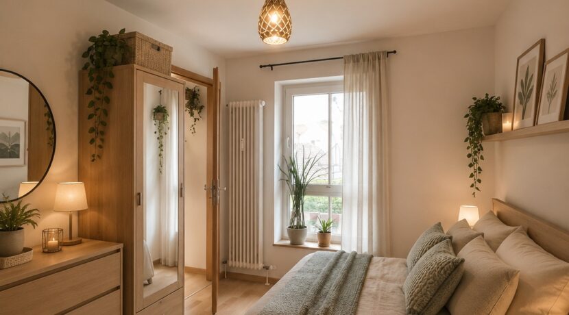 Schlafzimmer beispielhafte KI-Möblierung