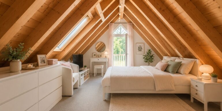 Schlafzimmer beispielhafte KI-Möblierung