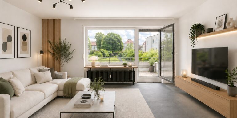 Wohn_Esszimmer beispielhafte KI-Möblierung