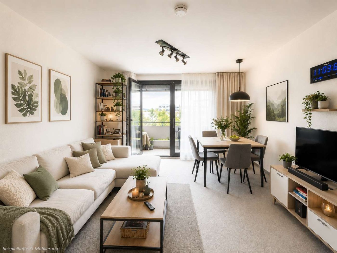 Detailansicht Zimmer bspl. KI- Möblierung der Immobilie Schöne 2-Zimmer Wohnung im 6. Obergeschoss